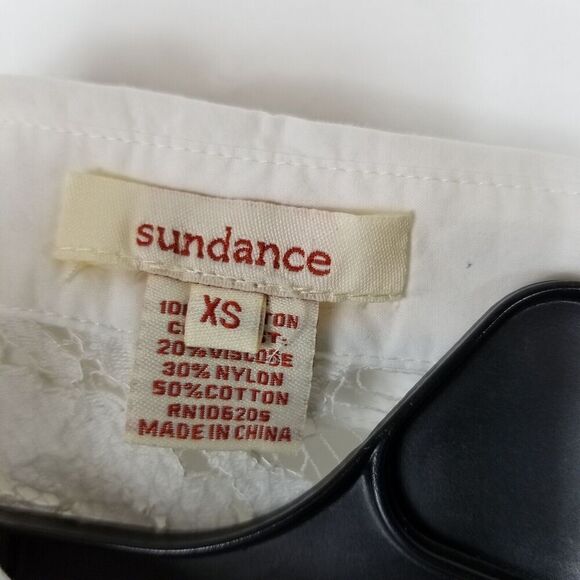 Sundance Women Enliven Lace Button Down Top Size XS White Blouse Romantic - Picture 3 of 4